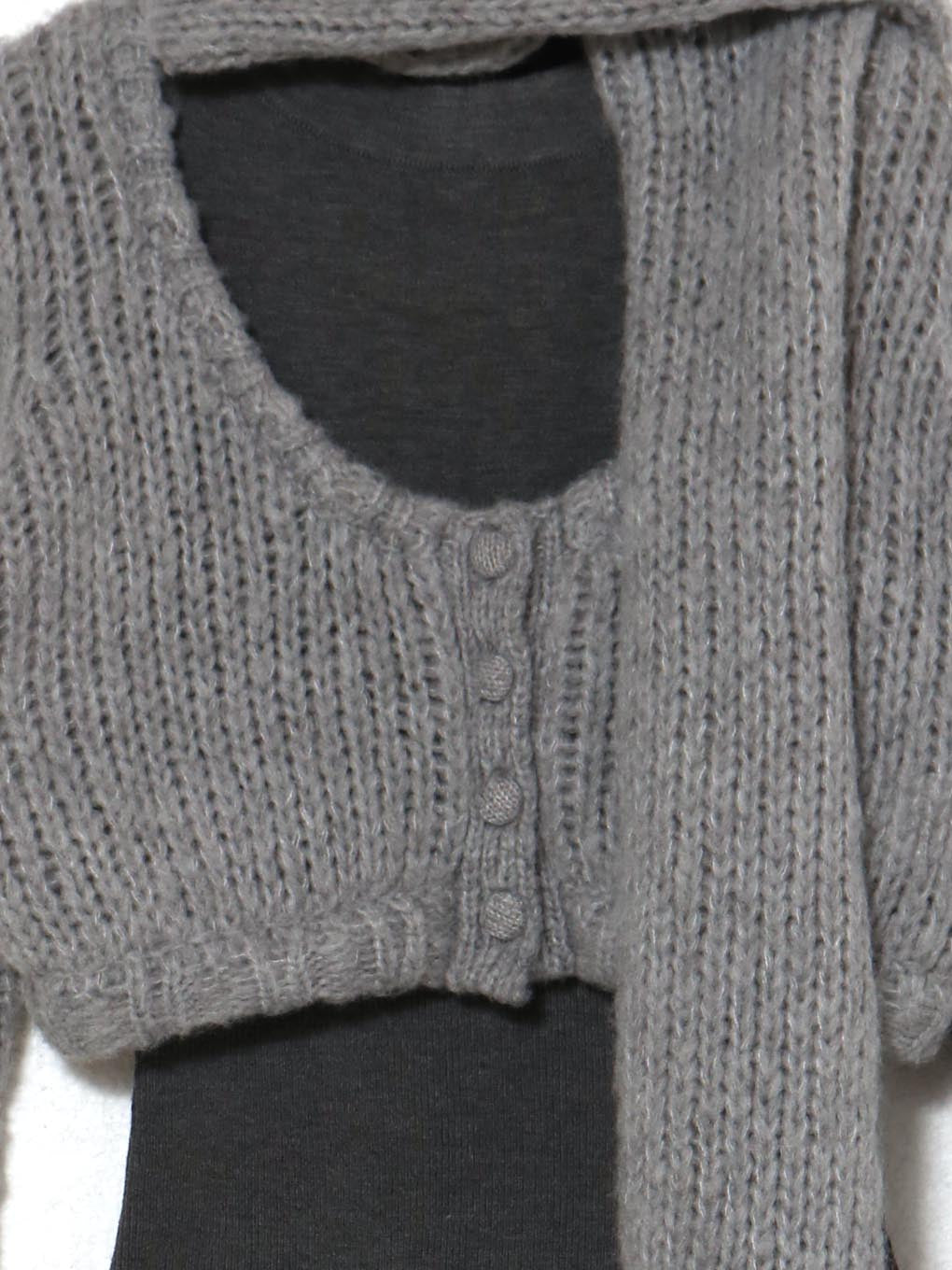 ワンピース Zoff muffler knit set up color gray ANDMARY】Zoff muffler knit set up