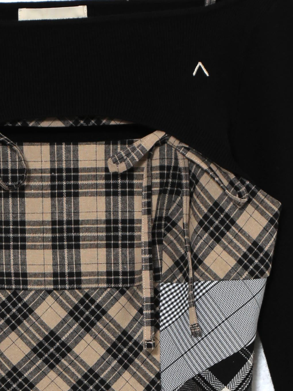 ANDMARY】Nadia check pleats mini dress
