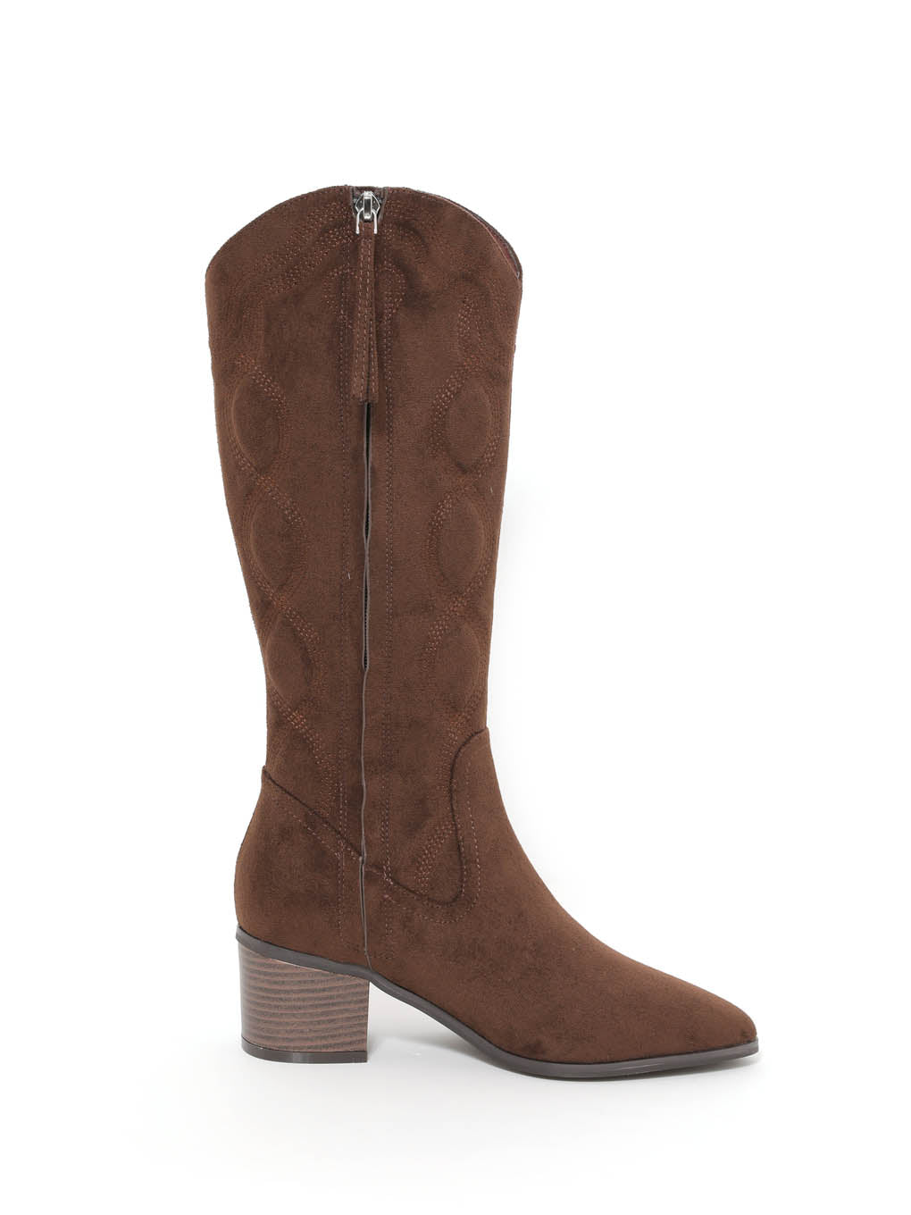 Heart point western suede boots