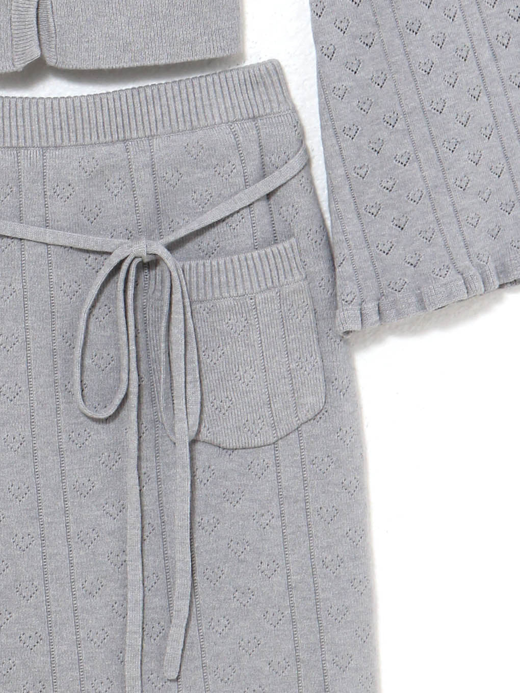 ANDMARY】Heart crochet knit set up