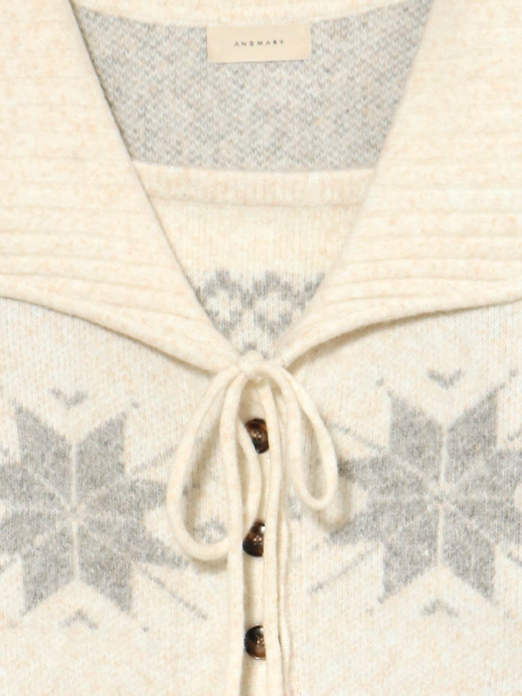 andmary Heart nordic cardigan set up グレー ANDMARY】Heart nordic cardigan set up