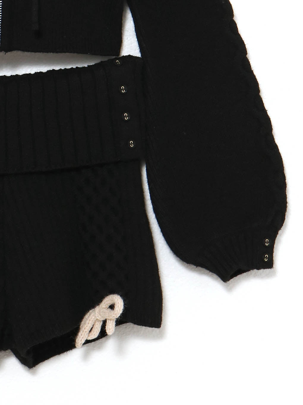 Milk ribbon knit set up