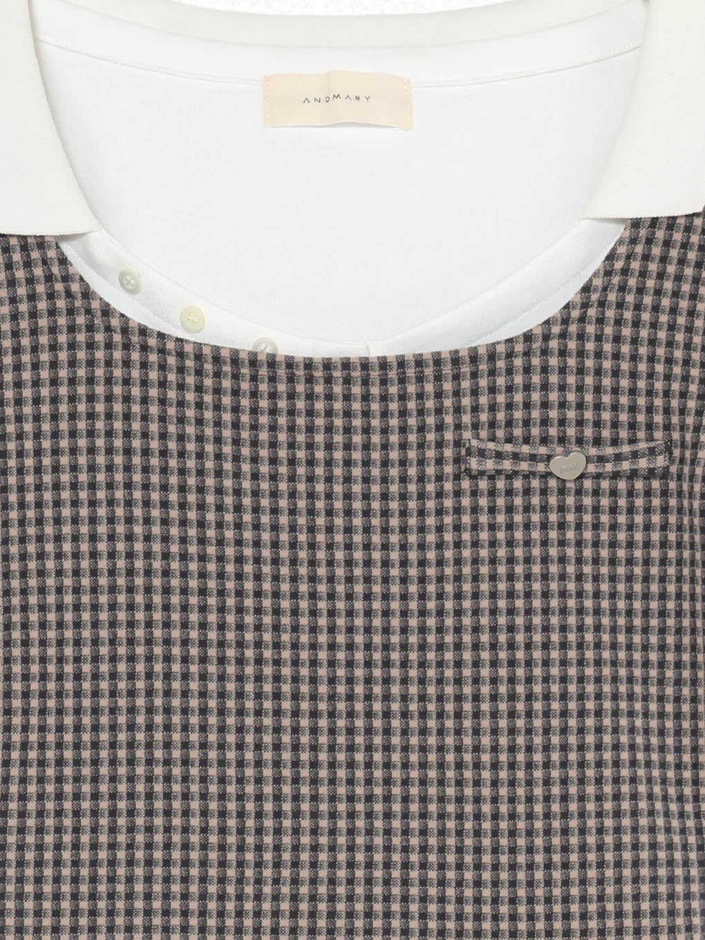 ANDMARY】Polo gingham check set up