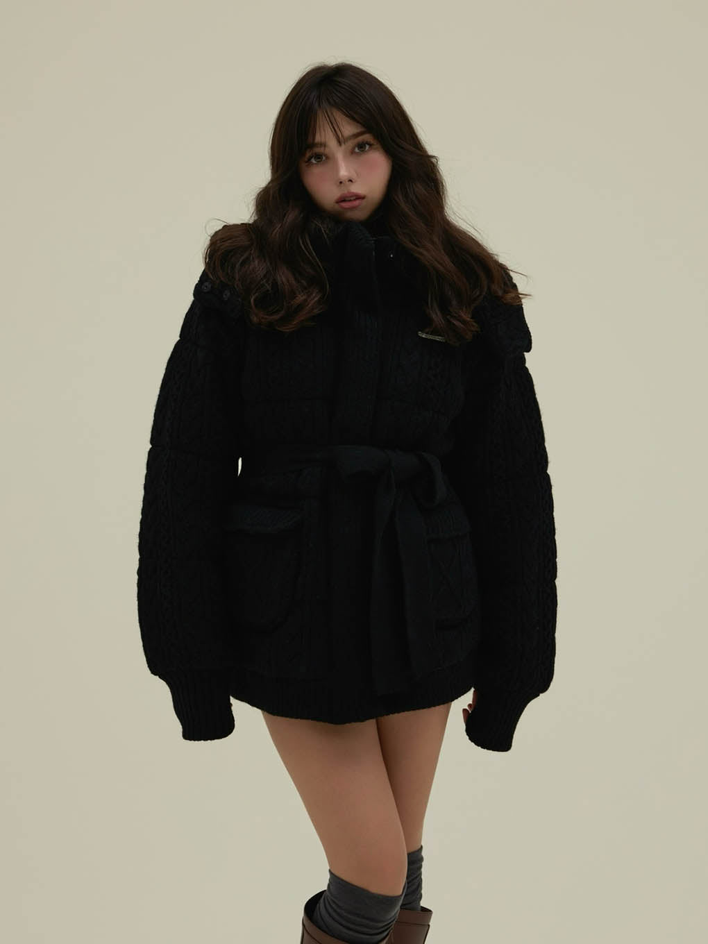 Mary quilting knit shape jacket