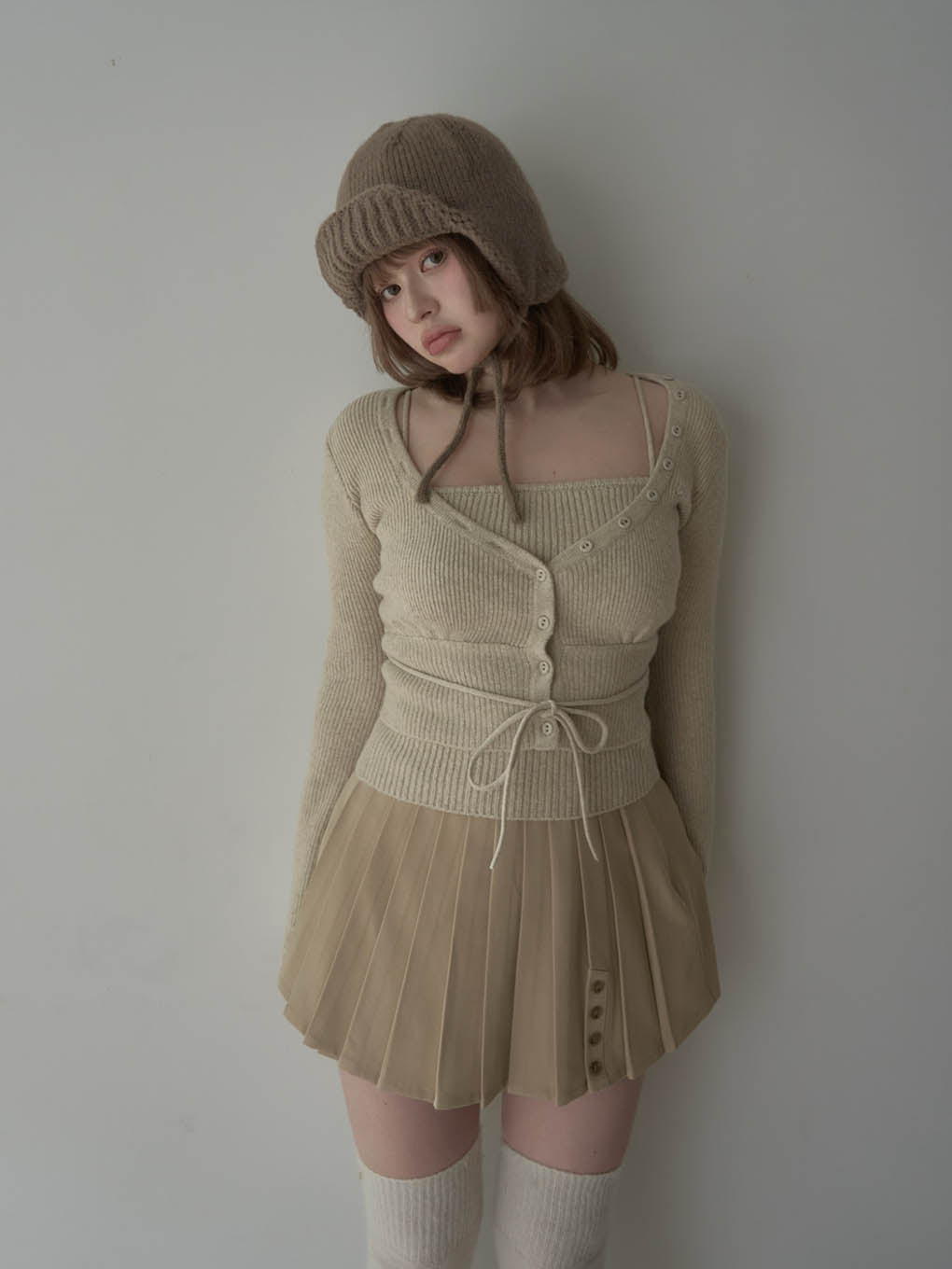 Dida pleats flare skirt