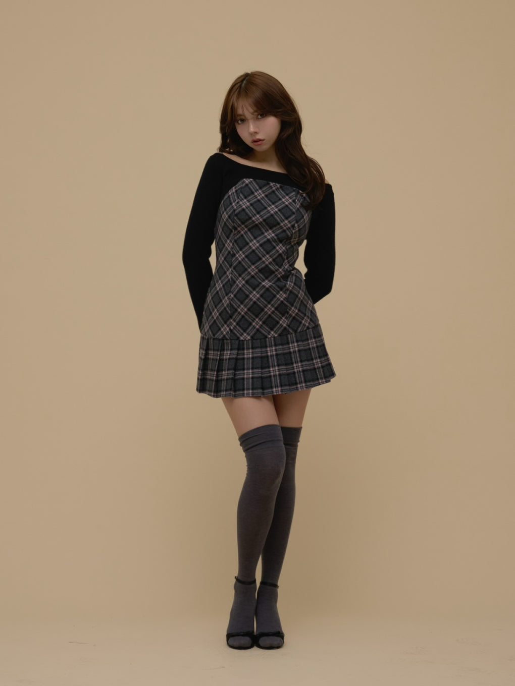 ANDMARY】Selena check mini dress