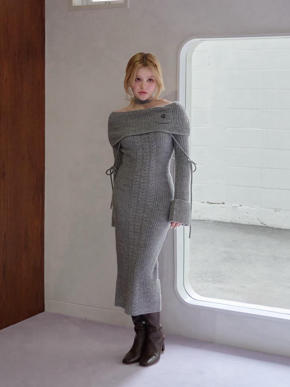 andmary May cable knit dress