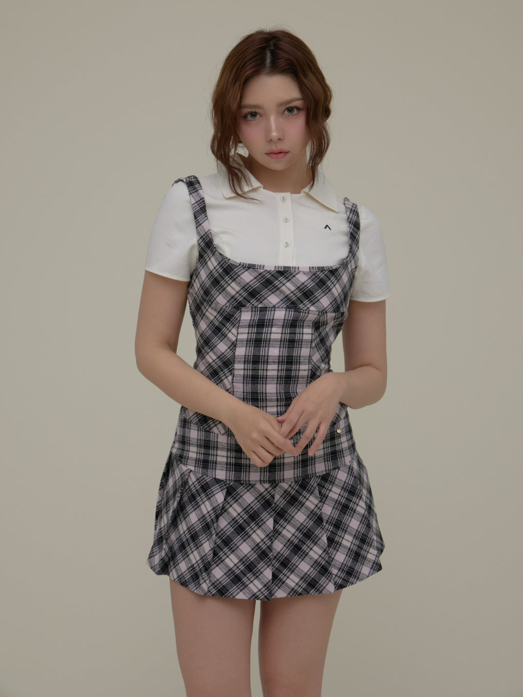 Era pleats set mini dress