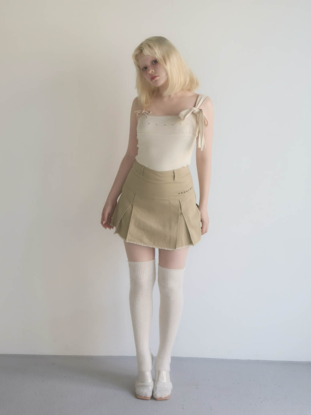 スカート Mary logo cotton skirt Beige Mary logo cotton skirt