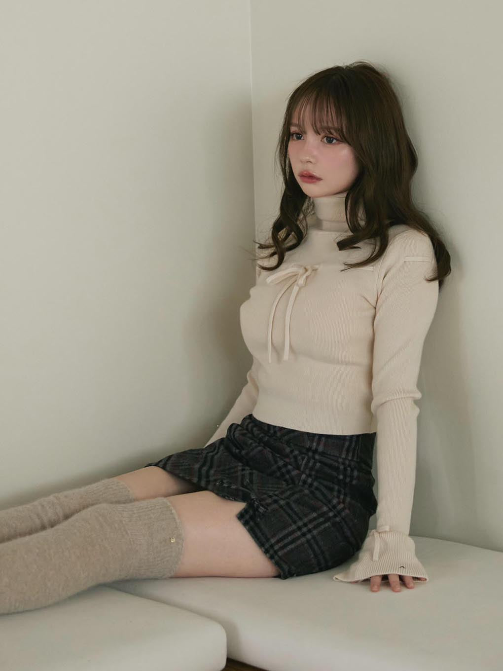 ANDMARY】Monica check mini skirt