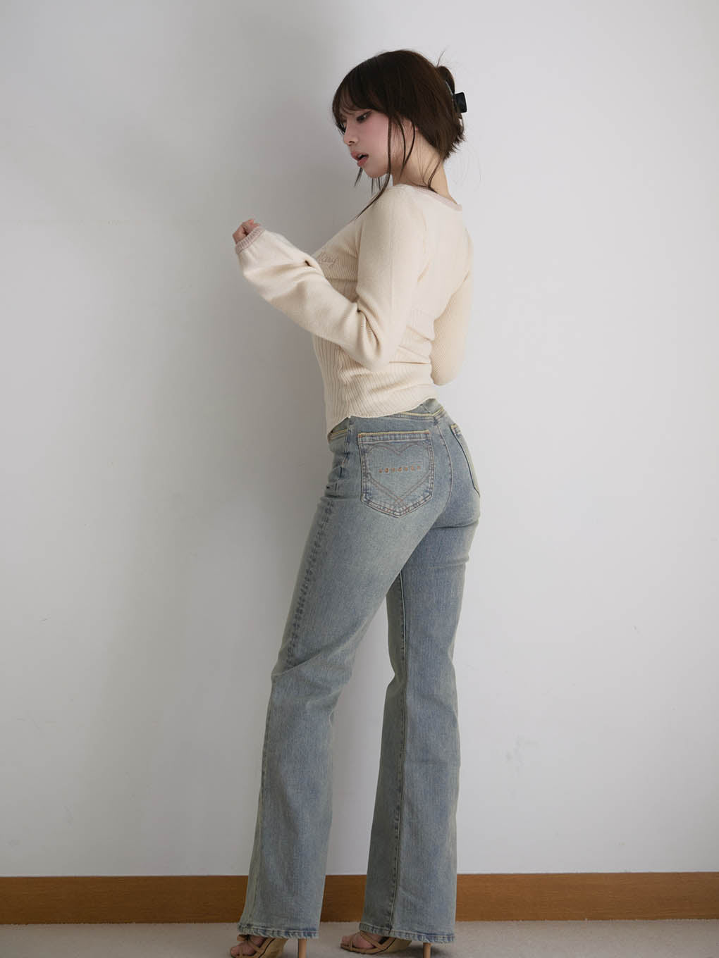 Heart stitch denim