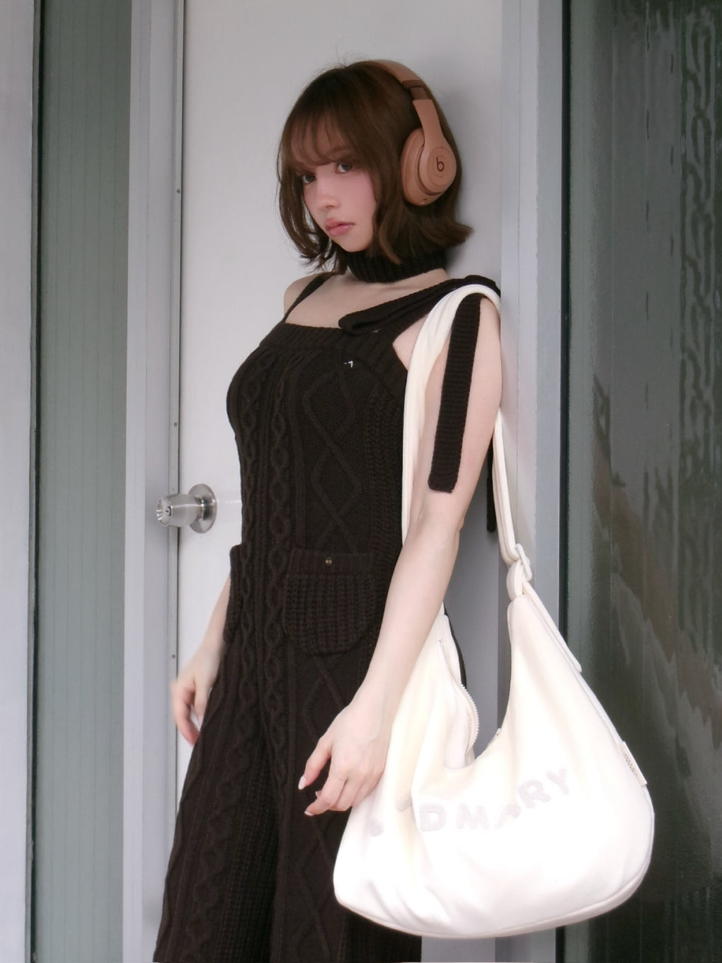 Cable knit rompers