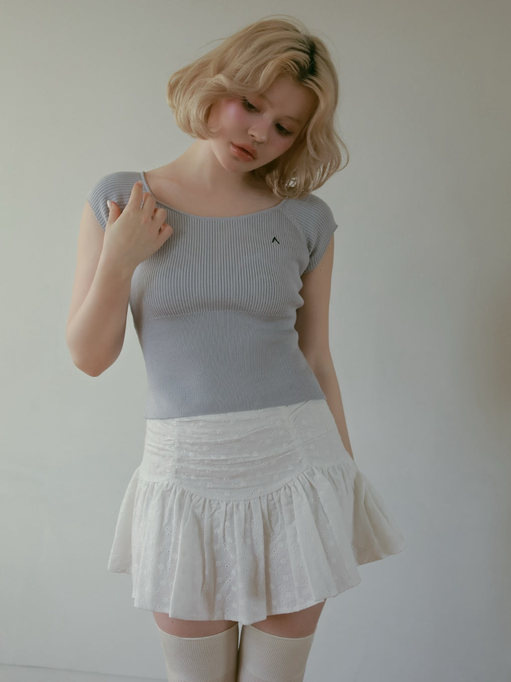 ANDMARY】Elle ribbon knit tops