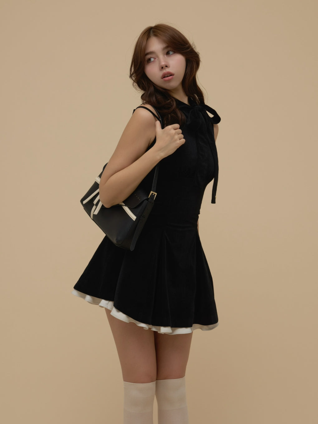 ANDMARY】Daisy velour mini dress