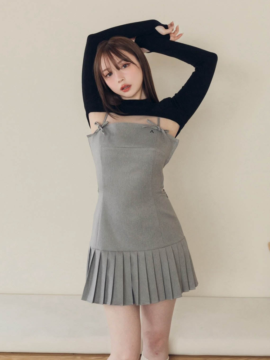 新品未開封andmary Karen knit set mini dress Gray