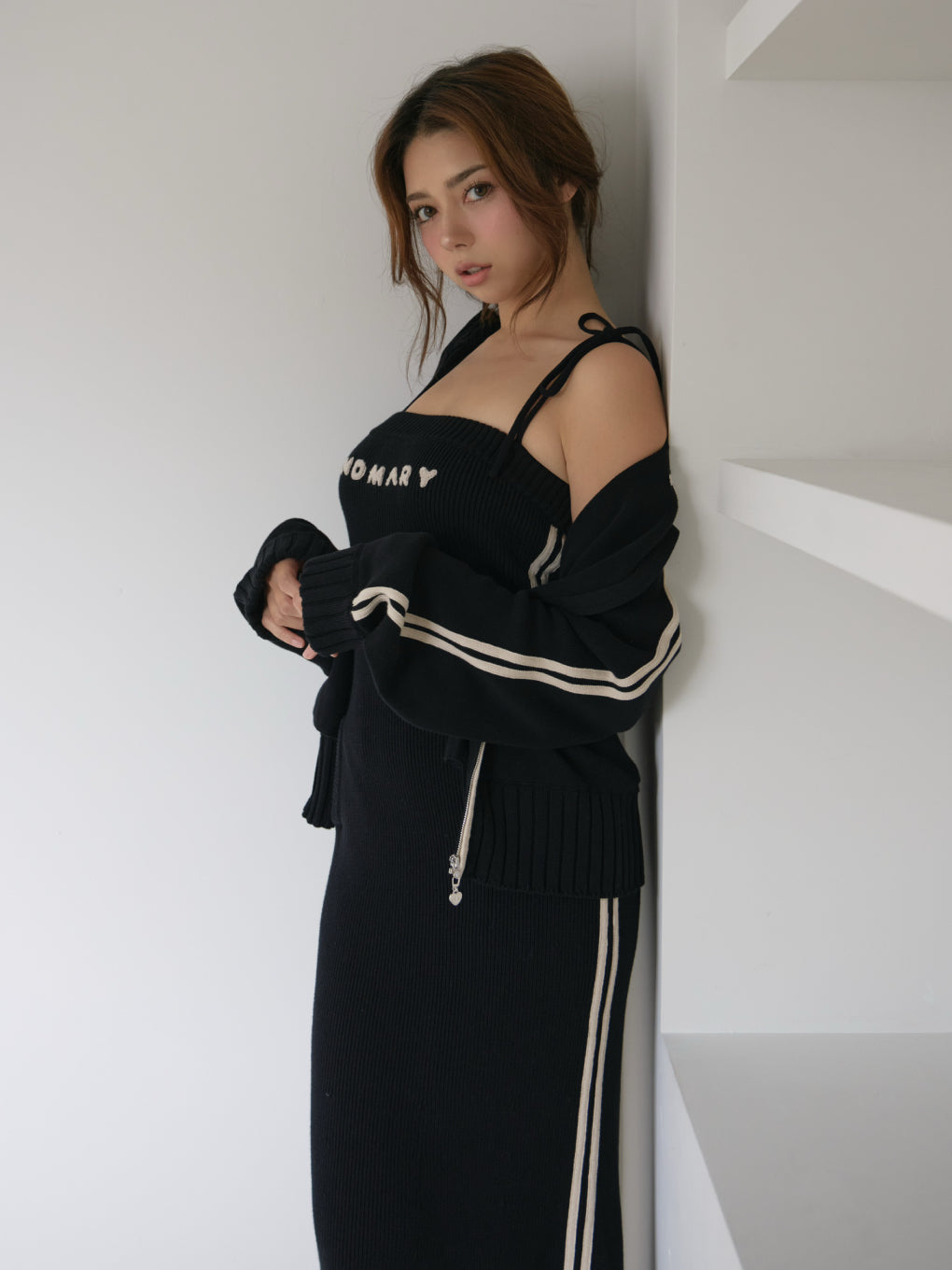Zoe full zip set long dress