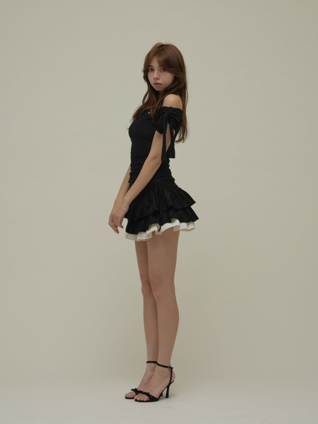 トップス andmary Cotton ribbon tank ANDMARY】Mary logo ribbon tank