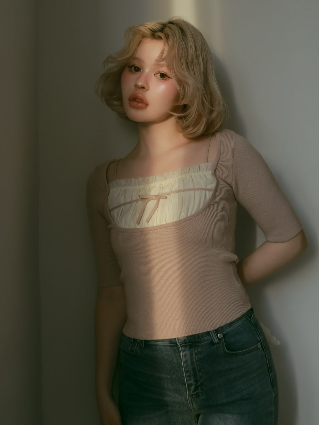 トップス ANDMARY Mew trill tops ANDMARY】Mew frill tops