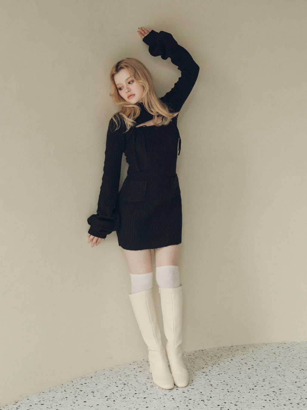 レディースANDMARY Bebe ribbon mini dress