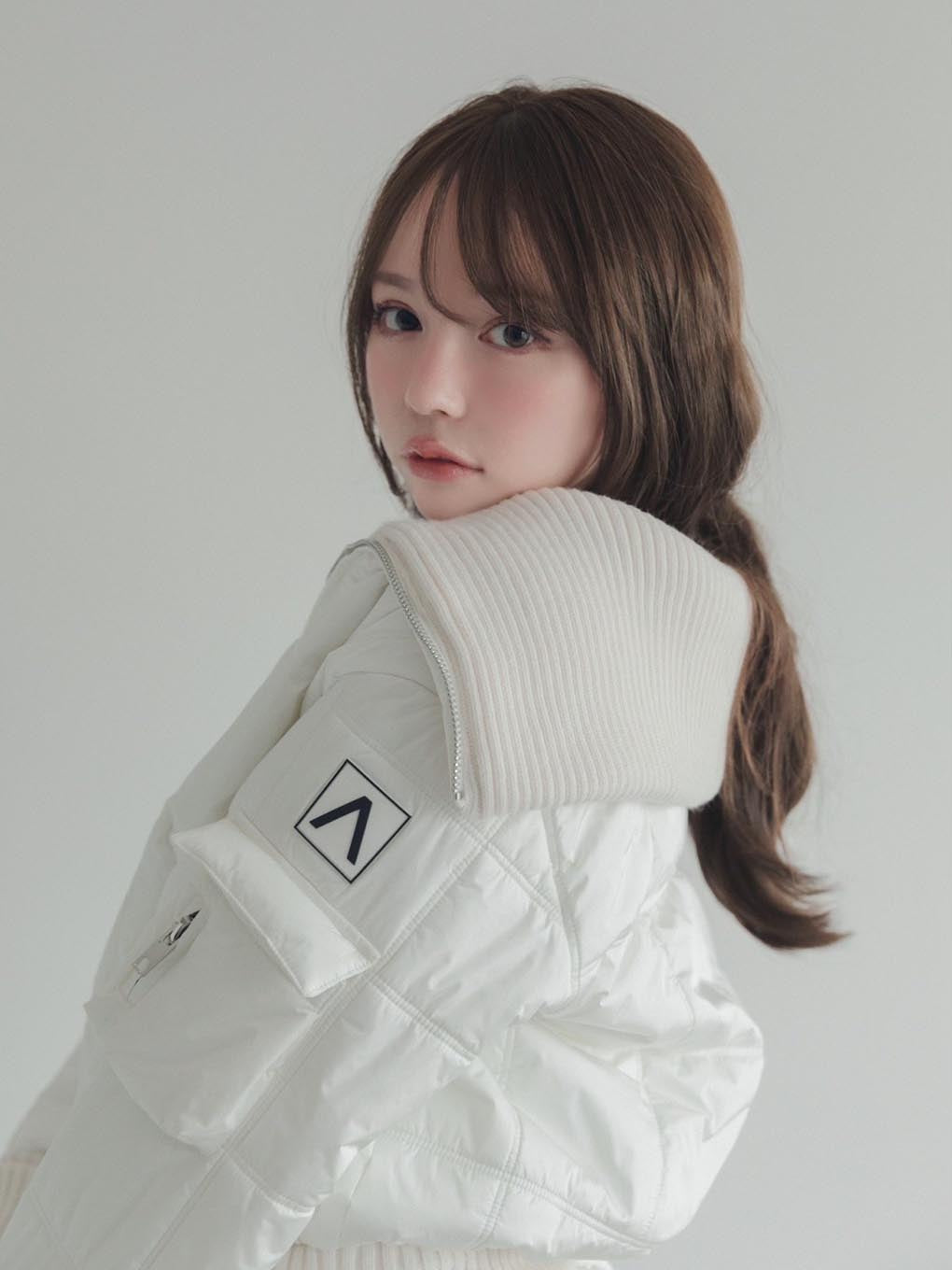 ダウンジャケットandmary Mary quilting jacket セットアップ 白