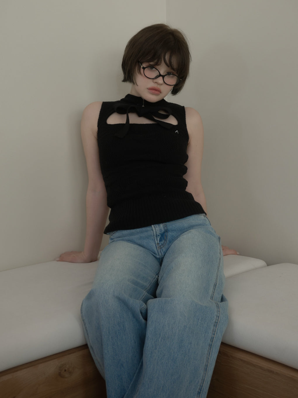 ANDMARY】Violet ribbon tops