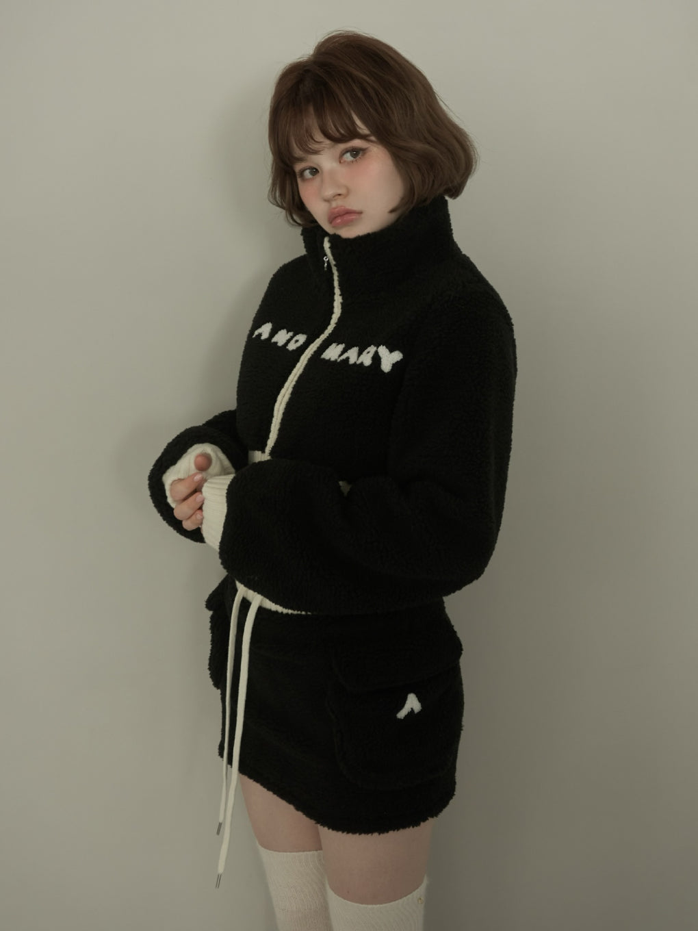 Fluffy zip up jacket