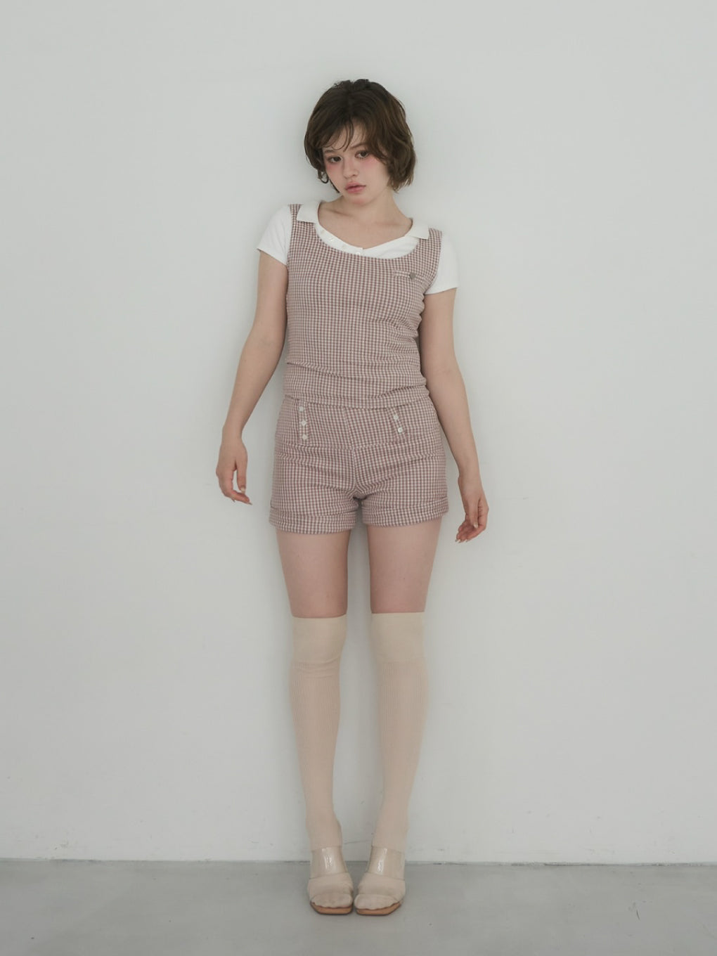 ANDMARY】Polo gingham check set up
