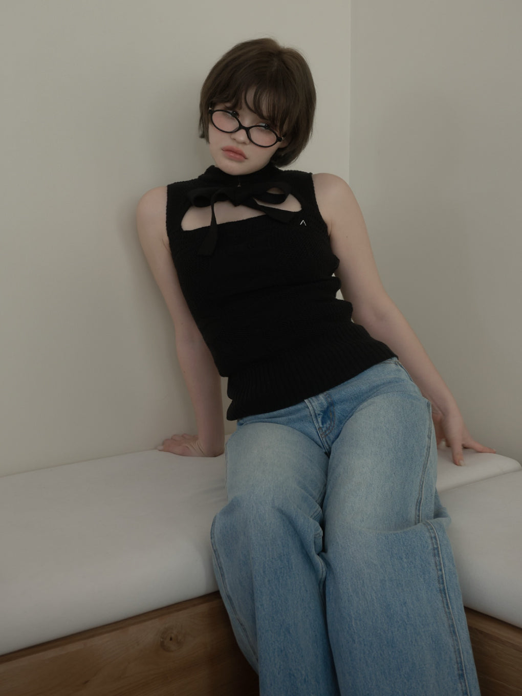 ANDMARY】Violet ribbon tops