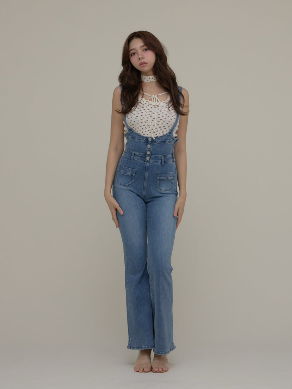 トップス andmary andmary Flower ribbon tops ANDMARY】Flower ribbon tops