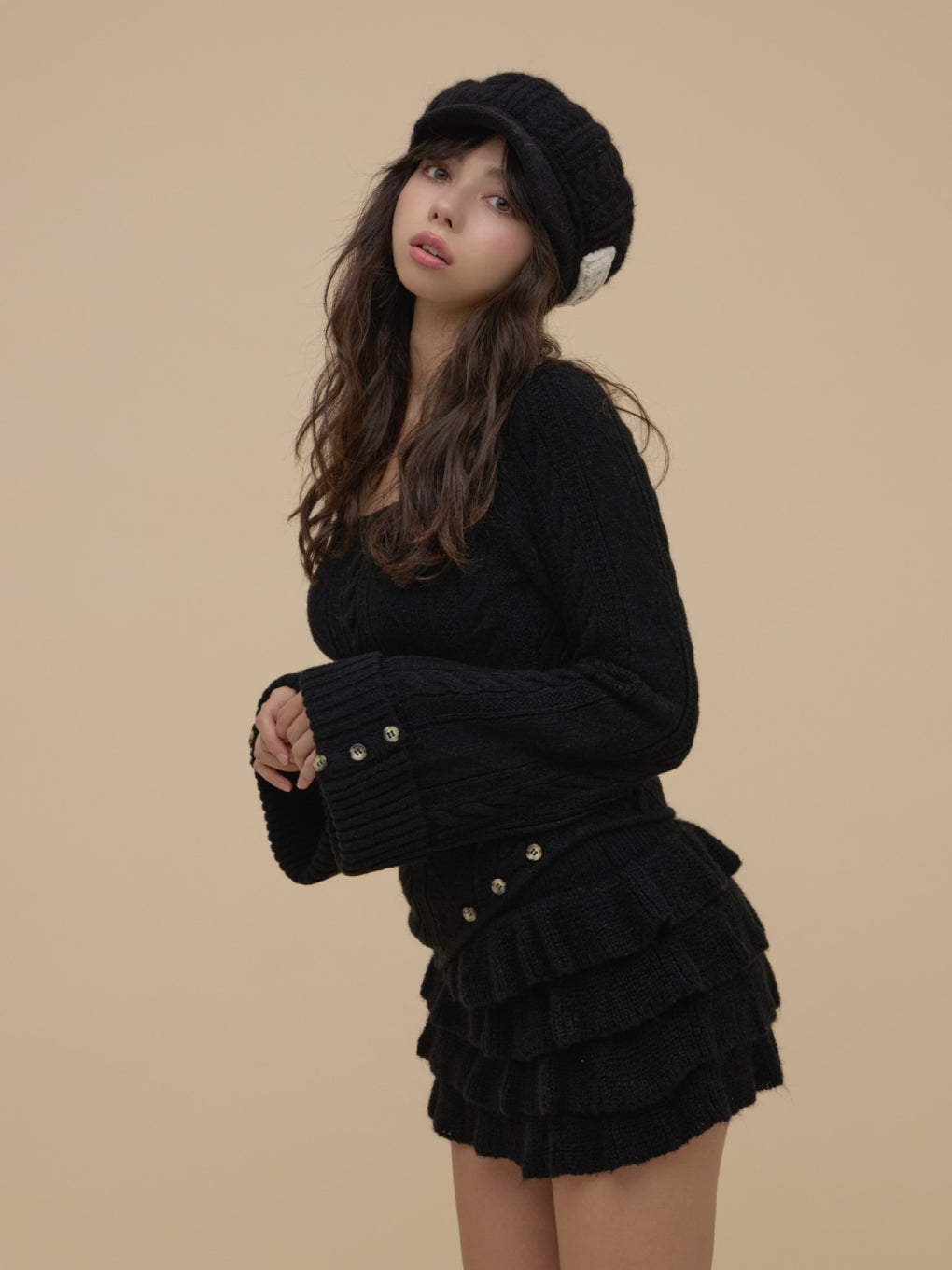 andmary Mary casquette ブラック ANDMARY】Mary casquette