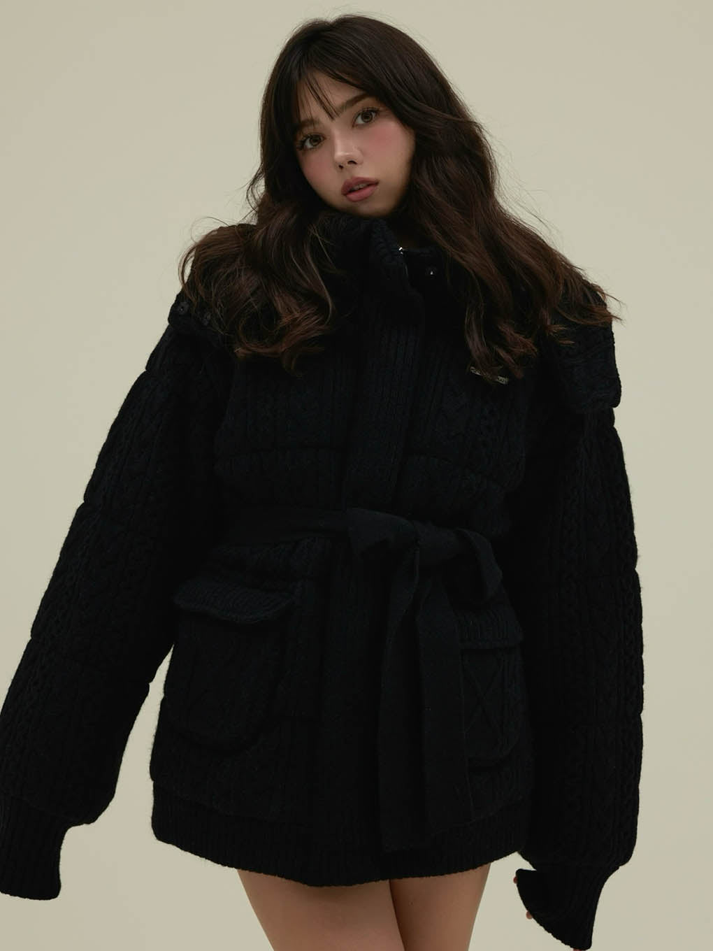 Mary quilting knit shape jacket