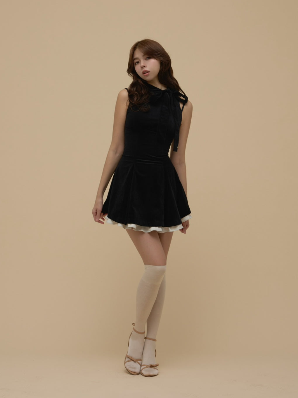 ANDMARY】Daisy velour mini dress