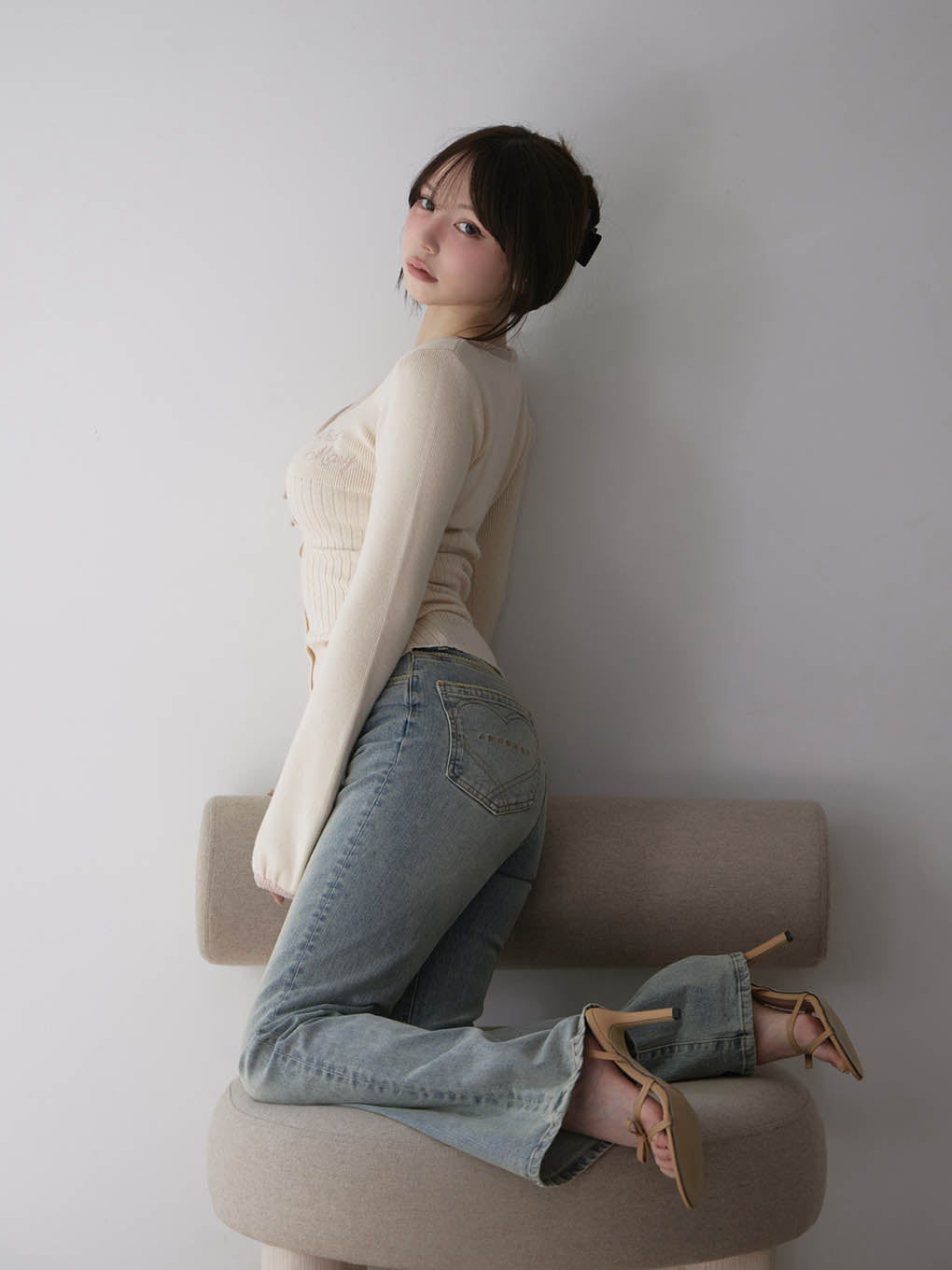 Heart stitch denim