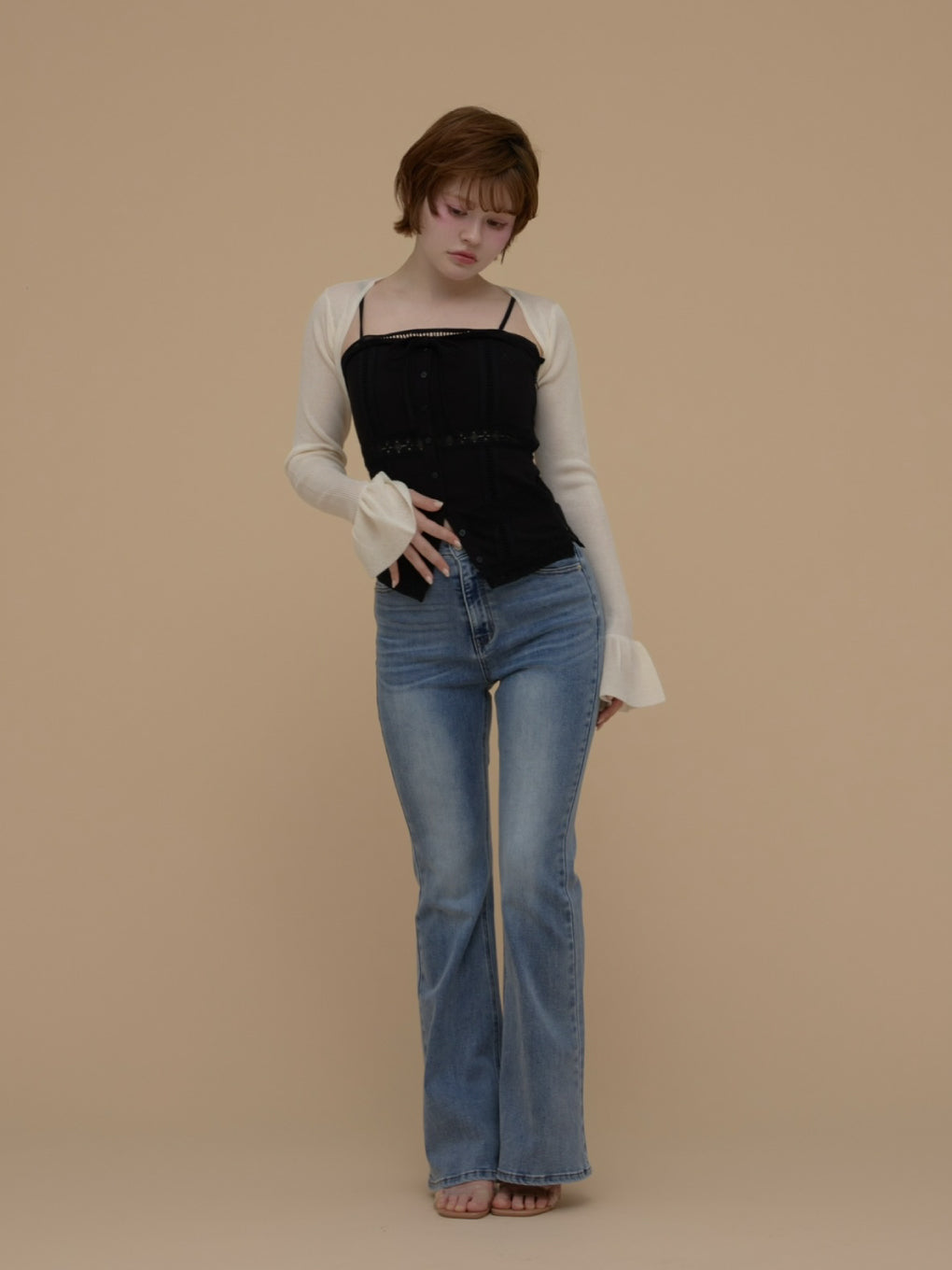 ANDMARY】Kiki lace cardigan set tops