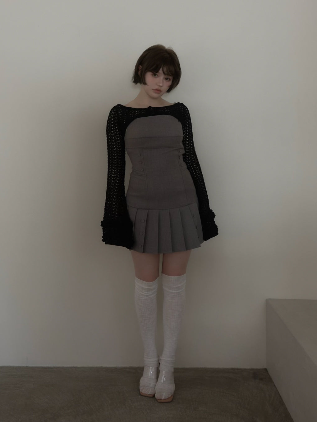 ANDMARY】Grenda pleats set mini dress