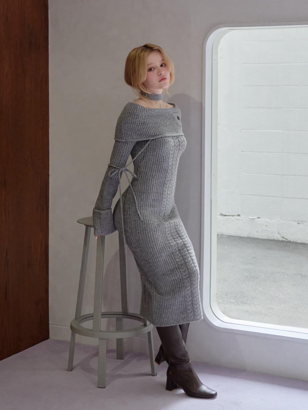 andmary May cable knit dress