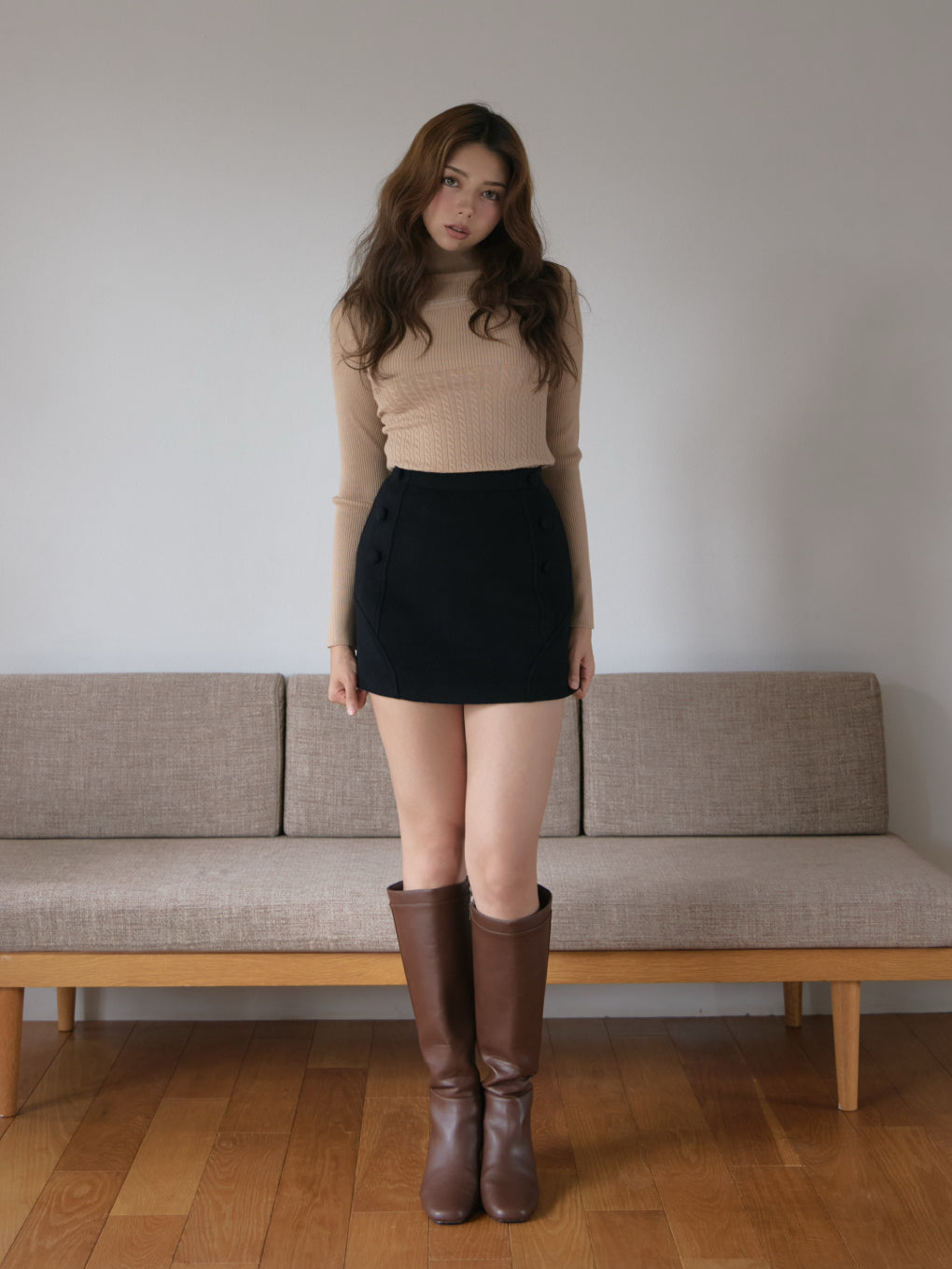 Jacquard turtleneck tops