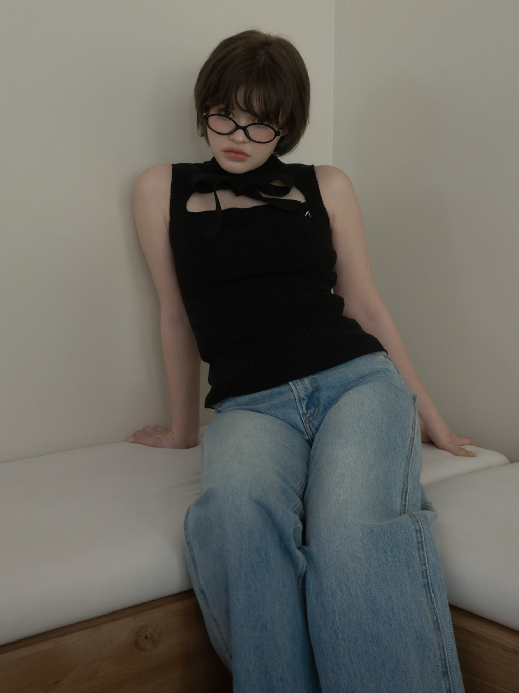 ANDMARY】Violet ribbon tops