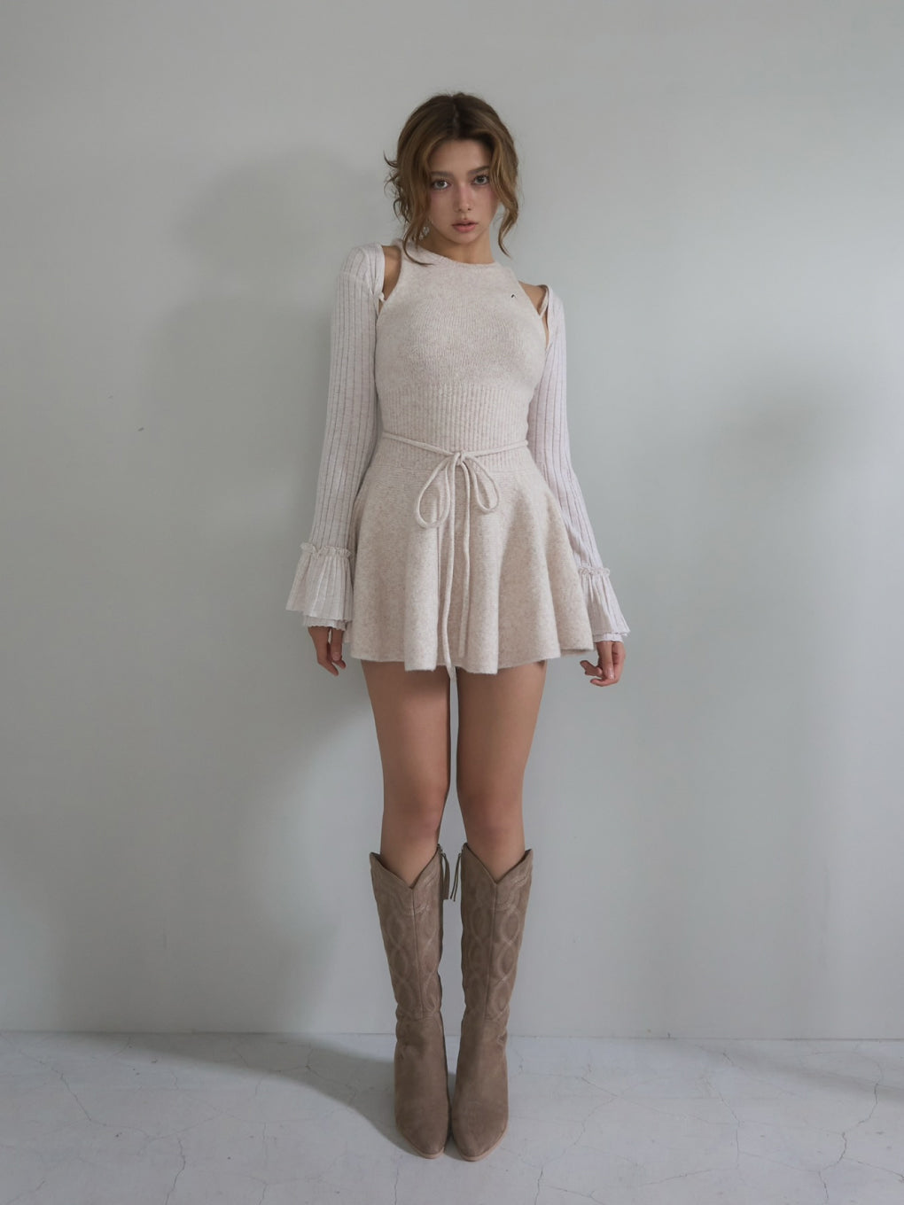 ANDMARY】Heart point western suede boots