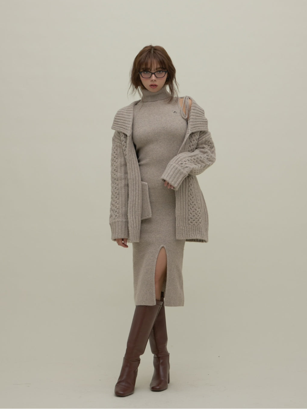 Nana cable knit set dress