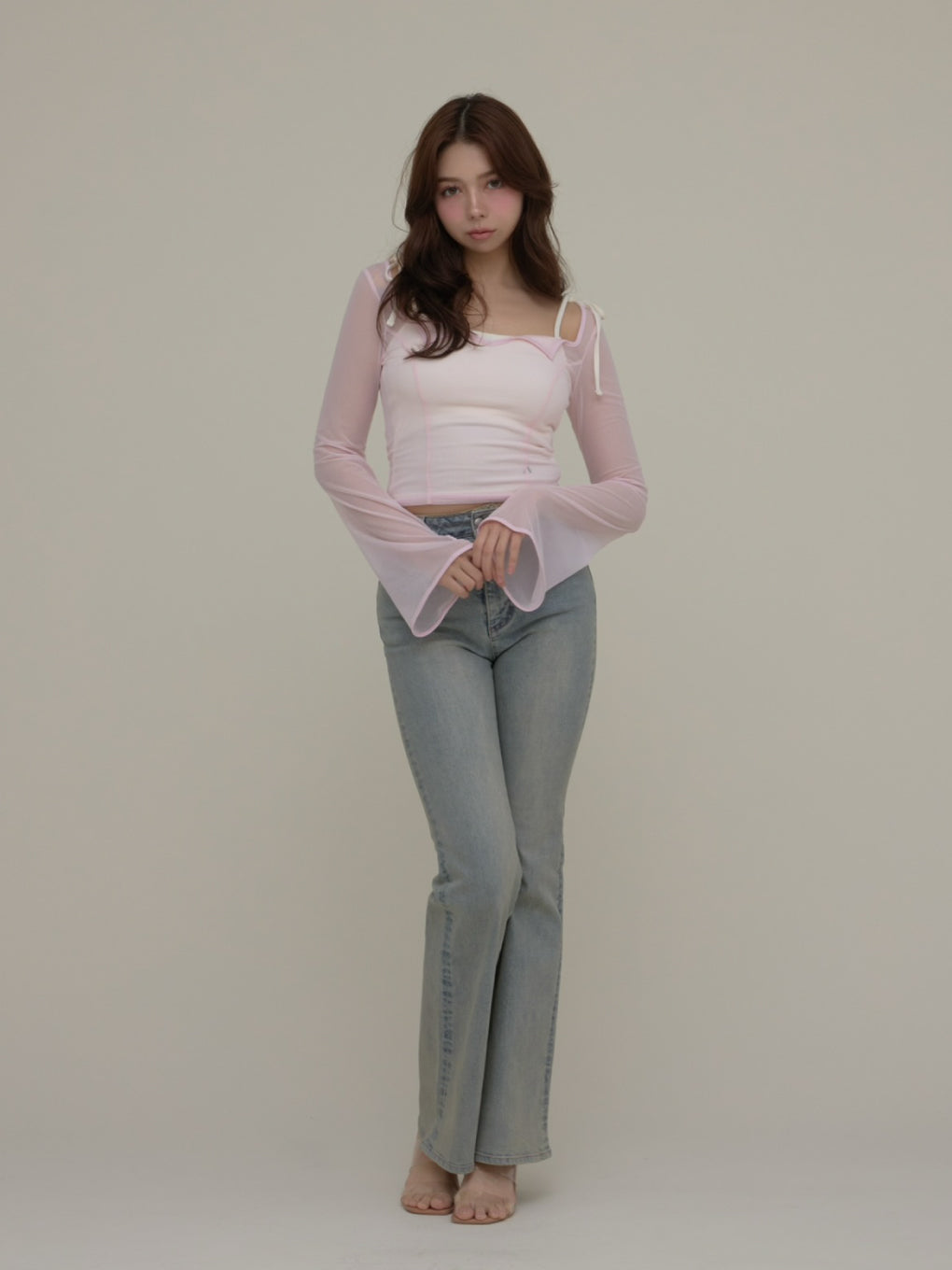 ANDMARY】Heart stitch denim