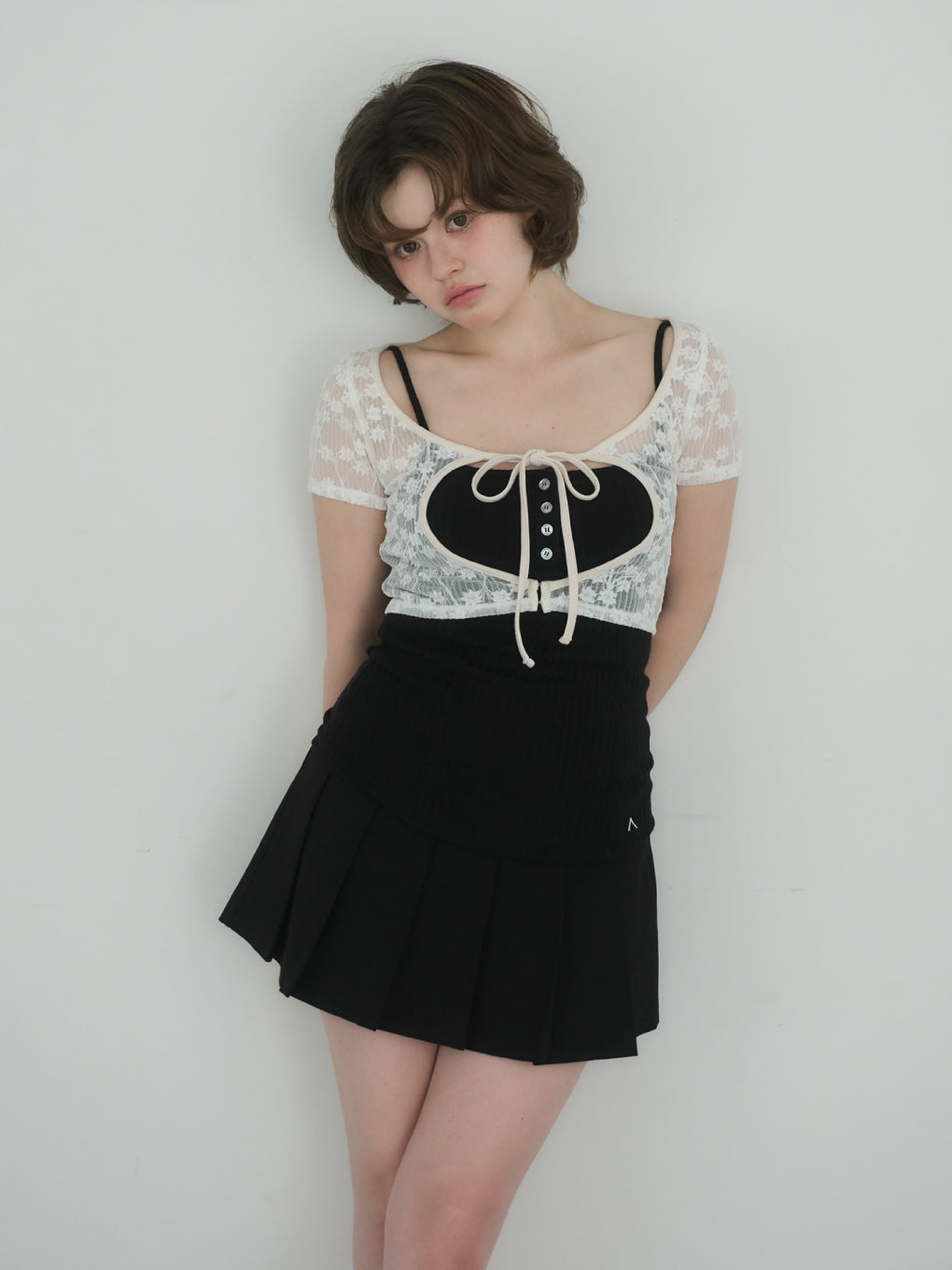 Heidi pleats mini skirt