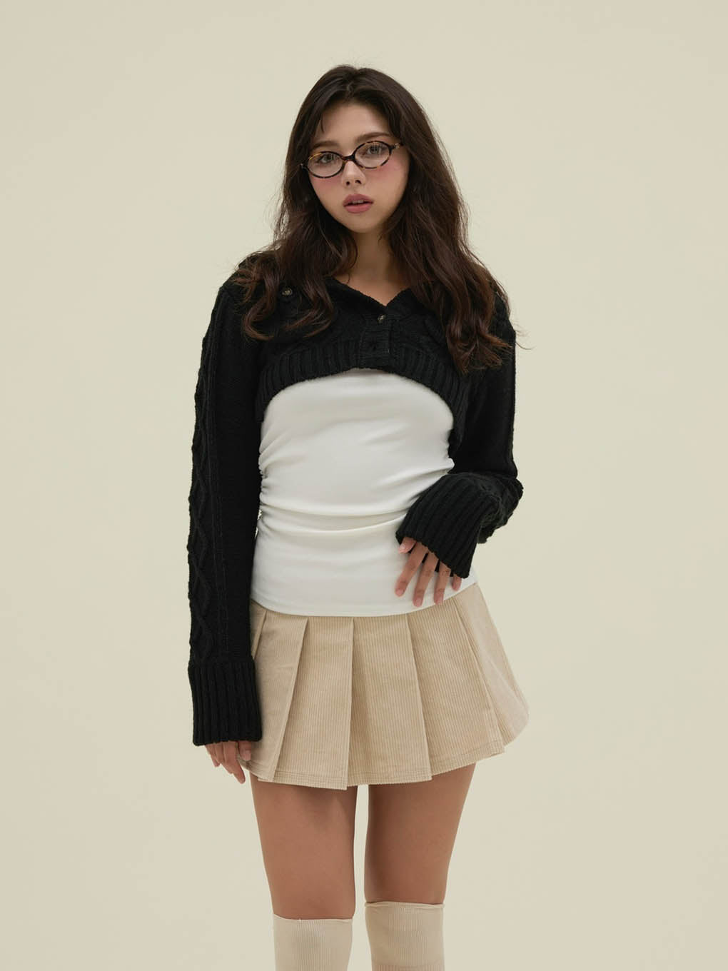 Mary logo cable knit set