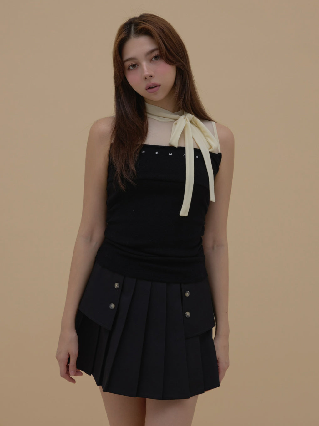 ANDMARY】Trench pleats mini skirt