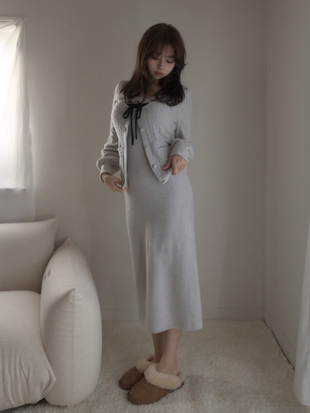Sugar knit ribbon dress