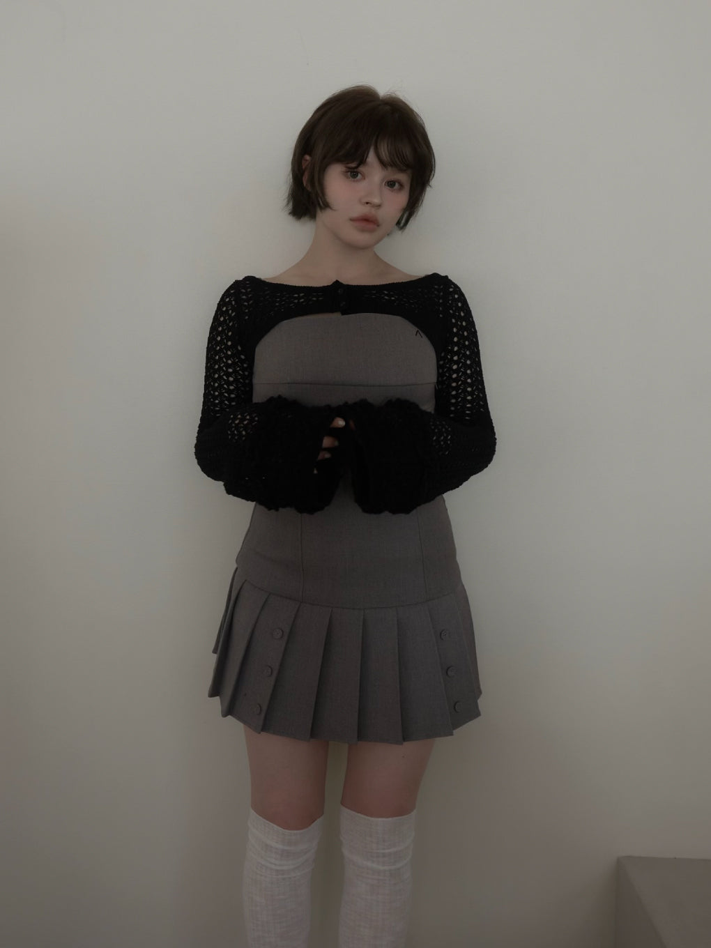 ANDMARY】Grenda pleats set mini dress