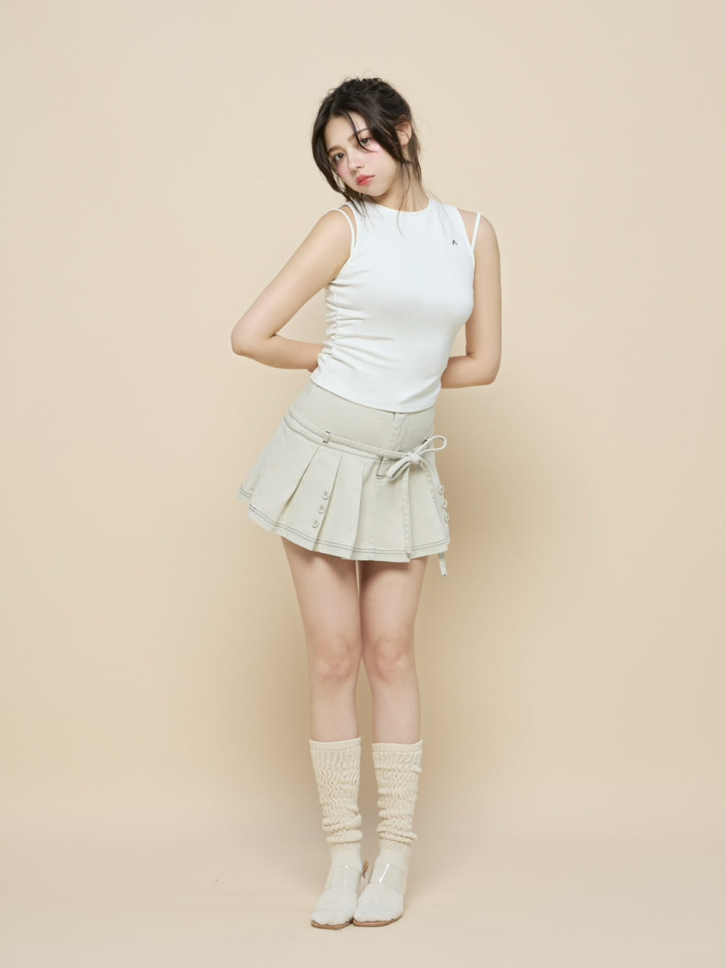 トップス ANDMARY Heart point tops pink ANDMARY】Heart point tops
