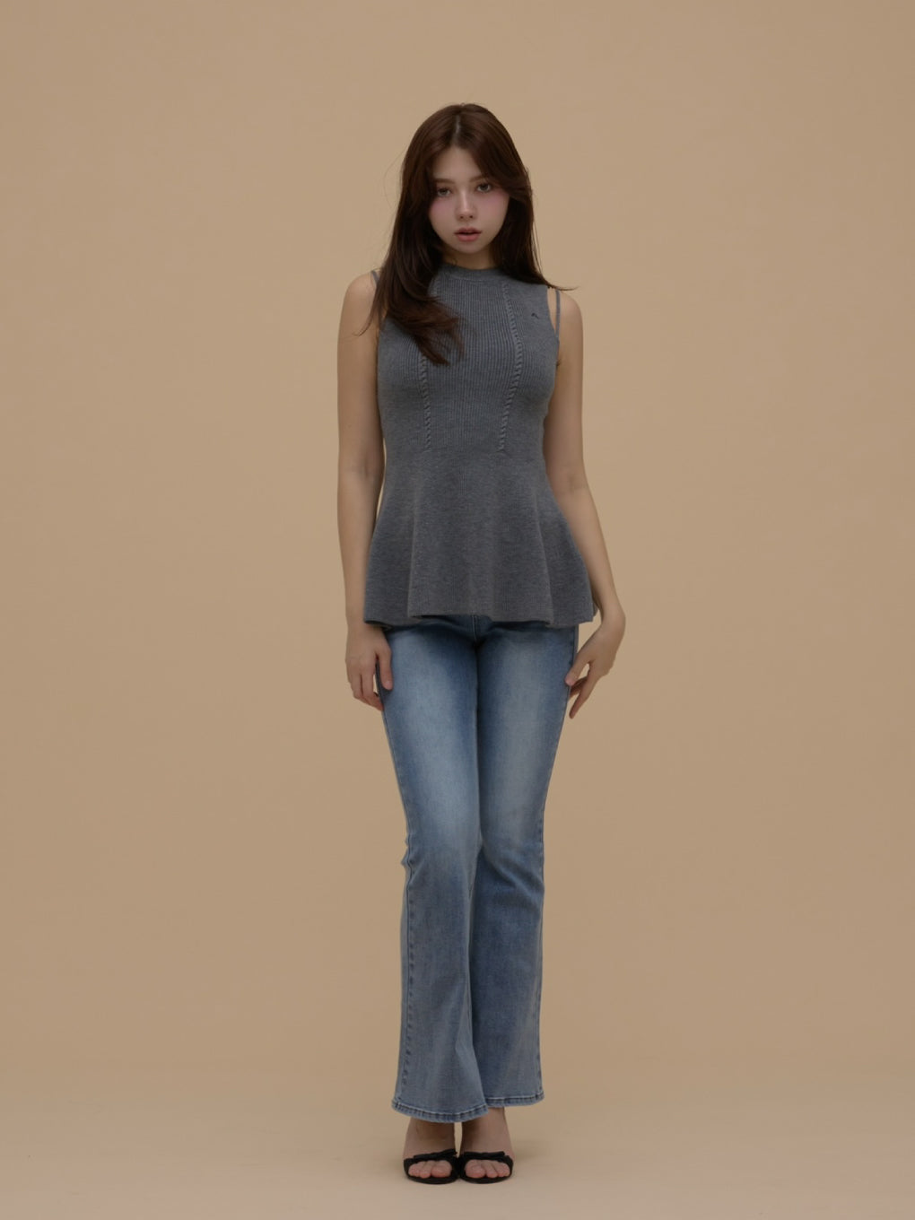 andmary Adel peplum knit tops アンドマリー ANDMARY】Adel peplum knit tops
