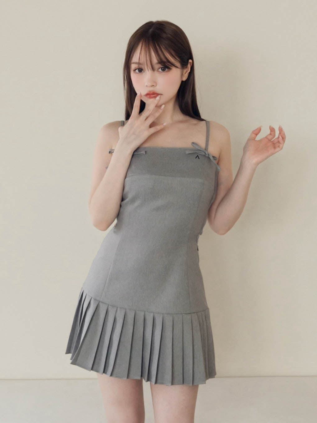 その他★andmary★Karen knit set mini dress gray