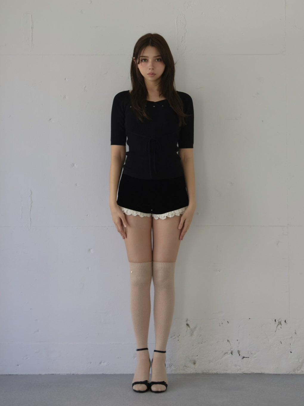 パンツ andmary Velour mini pants brown ANDMARY】Velour mini pants